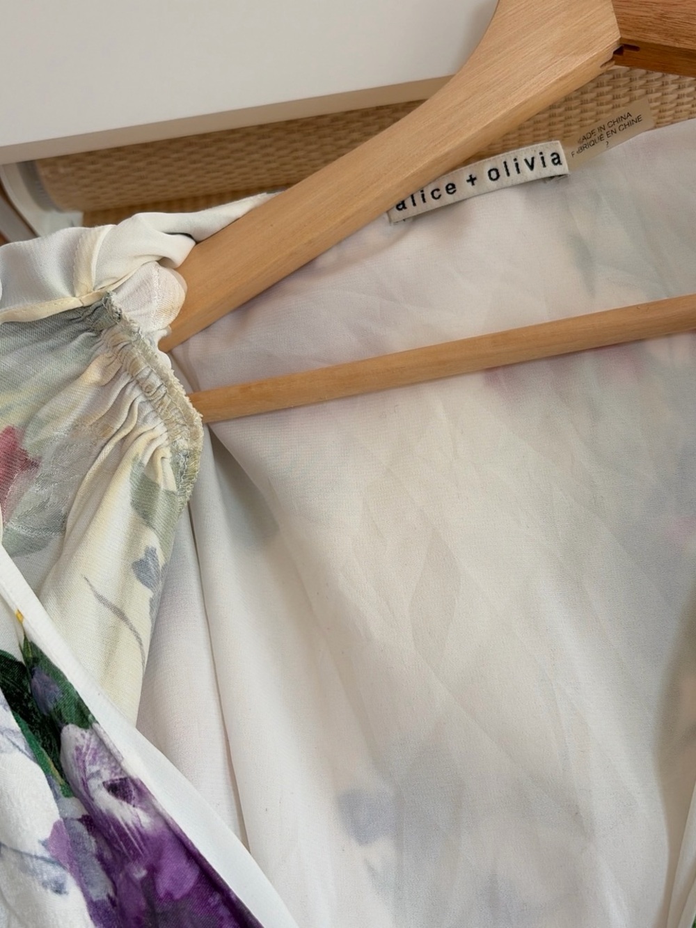 Alice + Olivia White Floral Maxi Dress with Multicolor Blooms - Picture 5 of 5